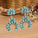 RETRO Geometric Turquoise Earrings - WOMONA.COM