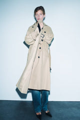 Women's Loose Long Trench Coat And Overcoat With Strap