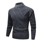 Half Turtleneck Men's Trendy Pattern Long Sleeve Sweater - WOMONA.COM