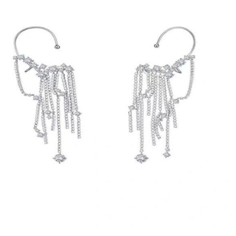 Luxury Silver Personalized Fashion Tassel Earrings - WOMONA.COM