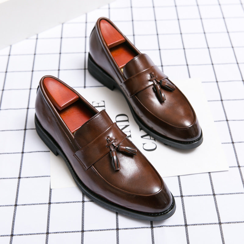 Casual Men Loafers Classic Tassel Men Leather Shoes Wedding Men Dress - WOMONA.COM