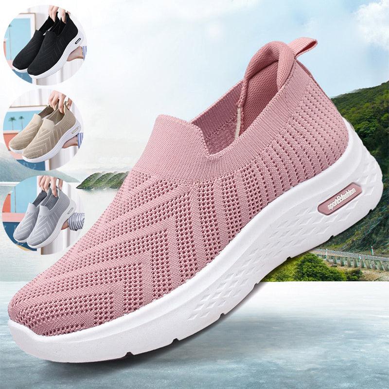 Casual Mesh Shoes Sock Slip On Flat Shoes For Women - WOMONA.COM