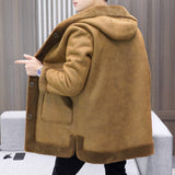 Double-sided Wear Fleece Coat Hooded Mid-length Coat - WOMONA.COM