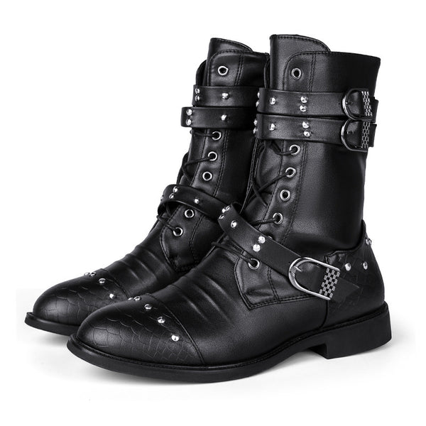 Middle Tube Leather Boots