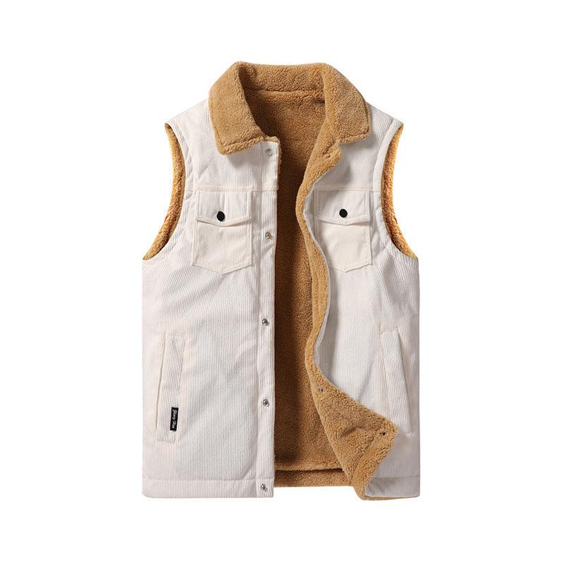 Retro Work Clothes Corduroy Thickened Plus Size Vest