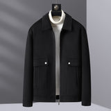 Spring New Casual Knitted Polo Collar Jacket Men - WOMONA.COM