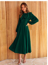 Autumn And Winter Solid Color Dress Women - WOMONA.COM