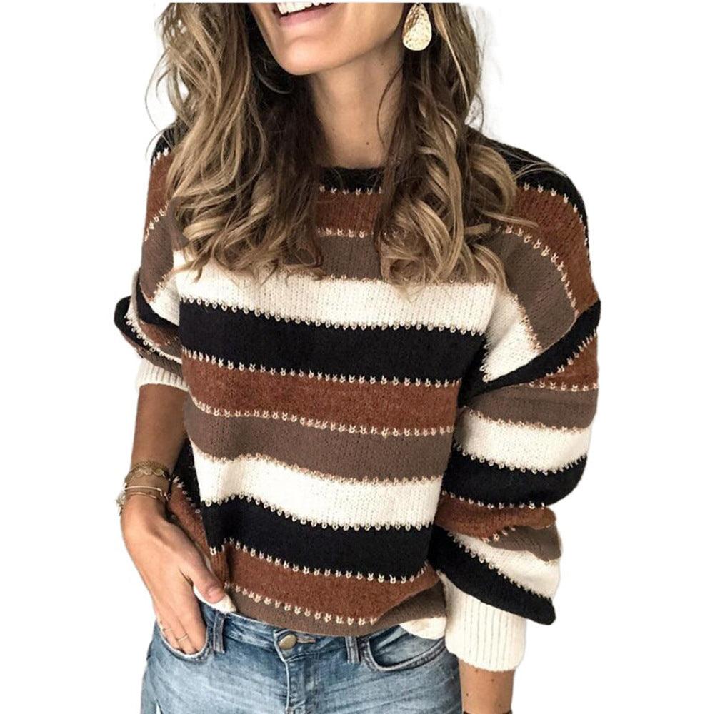 Women's Winter Personality Stitching Sweater - WOMONA.COM