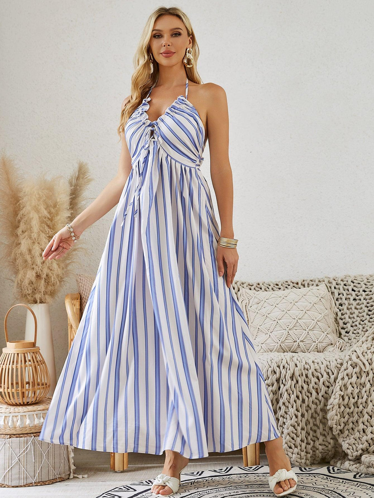 Women's Summer Sleeveless Flowy Beach Dress - WOMONA.COM