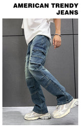 Multi-Pocket Workwear Jeans Men's - WOMONA.COM