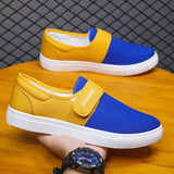 Canvas Flat Shoes Men Velcro Casual Sneakers - WOMONA.COM