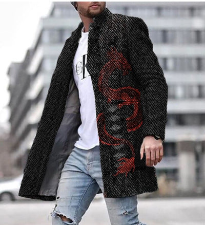 European And American New Men's Woolen Coat - WOMONA.COM