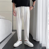 New Skinny Slimming Ice Silk Draped Casual Cropped Pants For Men - WOMONA.COM