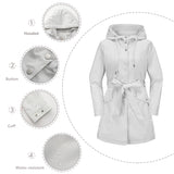 Abrigo impermeable con capucha y cinturón fino para primavera y otoño