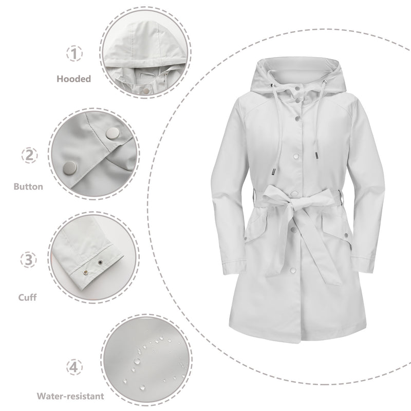 Spring And Autumn New Hooded Waterproof Coat - WOMONA.COM