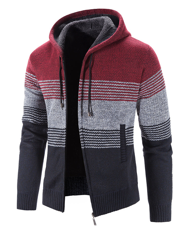 Hooded Fleece Thick Cardigan Sweater - WOMONA.COM