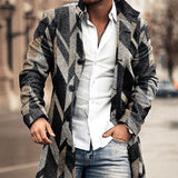 New Men's Woolen Stand Collar Medium Long Pocket Casual Coat - WOMONA.COM