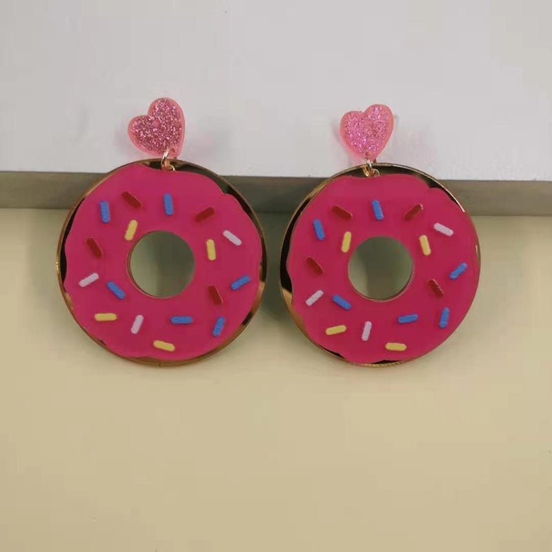 Donut Girly Cute Large Earrings - WOMONA.COM