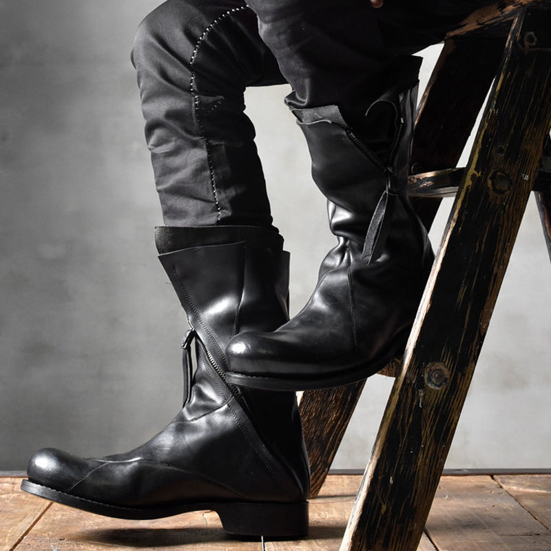 Japanese Irregular Deconstructed Leather Boots Men Retro - WOMONA.COM