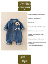 Baby Handsome Denim Jumpsuit Spring Festival Western Style Baby Boy