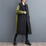 Double-layer Suit Collar Cardigan Trench Coat