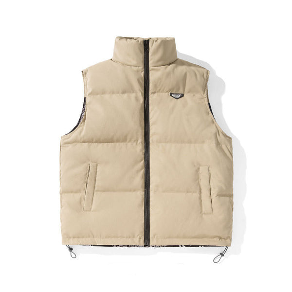 White Duck Down Vest Couple Wear On Both Sides - WOMONA.COM