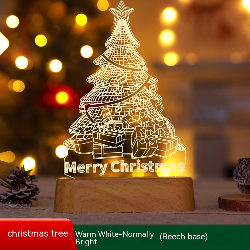 Christmas Decoration 3D Lamp Acrylic LED Night - WOMONA.COM