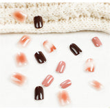 Strong Tea Coffee Nail Patch White Fake Nails - WOMONA.COM