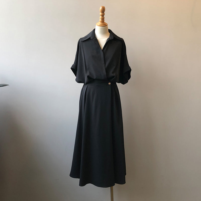 Shirt Dresses Women V-neck Female Temperament - WOMONA.COM