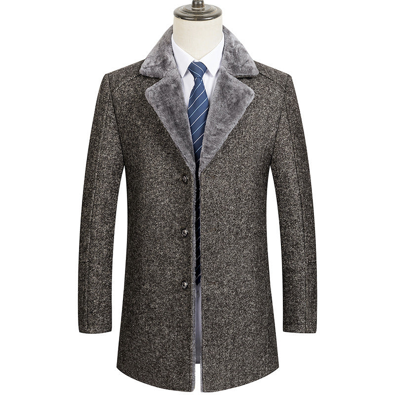 Woolen Coat Autumn And Winter Clothing Middle-aged Men's Lapel