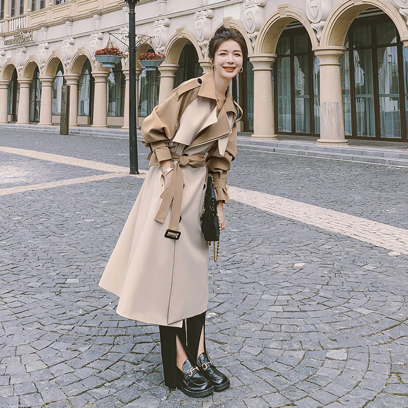 British Style Spring And Autumn Mid-length Coat Jacket