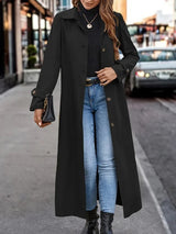 Fashion Casual Gentle Button Long Trench Coat For Women