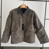 Men's Zipper Washed Jacket Top