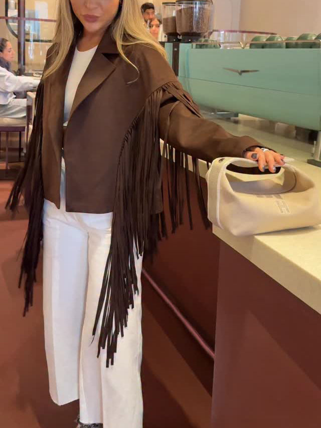Casual Lapel Fringe Jacket