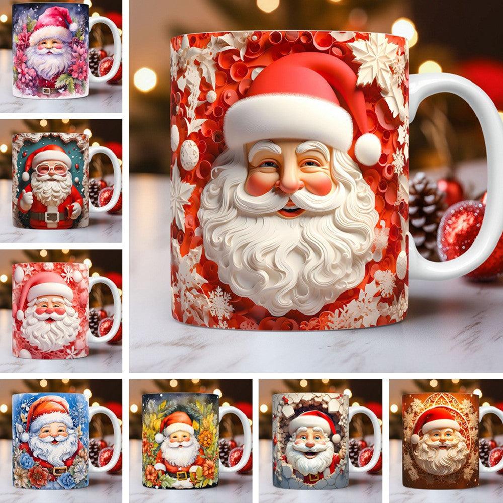 Creative 3D Christmas Ceramic Mug Unique Space - WOMONA.COM