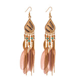 Feather and pearl earrings - WOMONA.COM