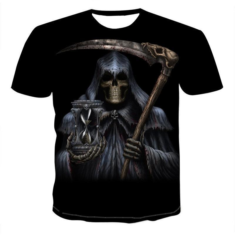 T-Shirts Casual Tee-Tops Short-Sleeve Skull Fashion - WOMONA.COM