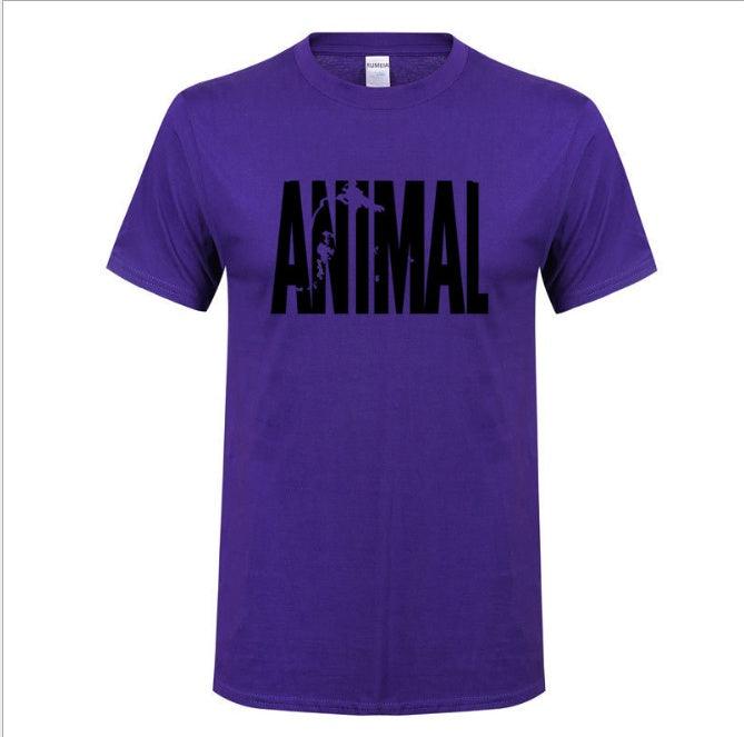summer leisure ANIMAL alphabet print collar T-shirt pure cotton - WOMONA.COM
