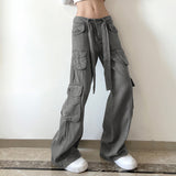 Retro Grey Work Jeans For Women - WOMONA.COM