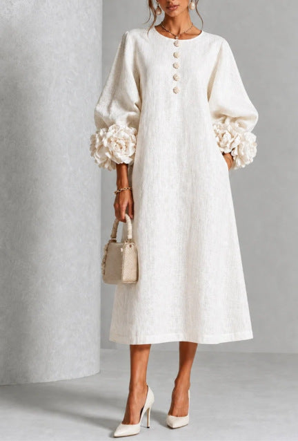 Women's floral-detail midi dress