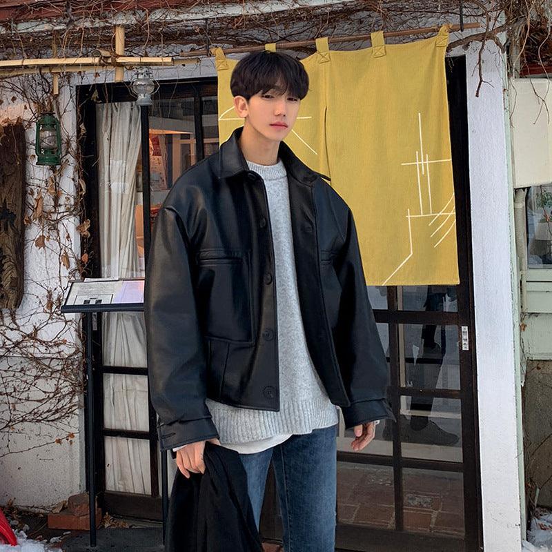 Men's Loose And Warm Leather Jacket - WOMONA.COM