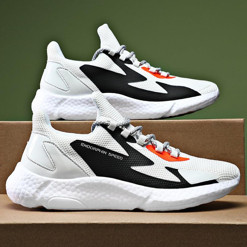 Breathable Flying Woven Sneakers Popcorn Running Shoes Men - WOMONA.COM