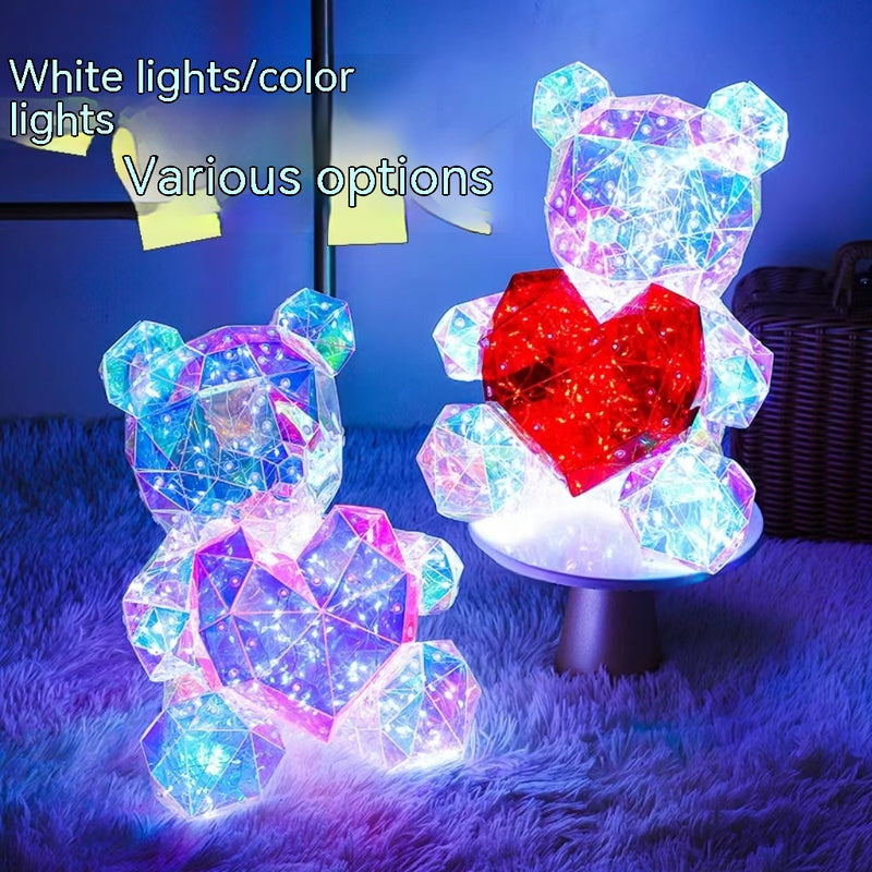 Colorful Luminous Bear Gift Birthday Gift Decoration - WOMONA.COM