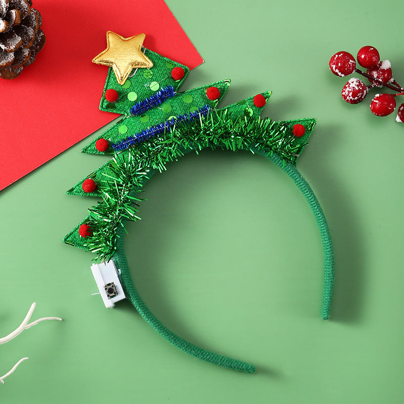 IPC Christmas Hair Band Glowing Headband Xmas Tree - WOMONA.COM