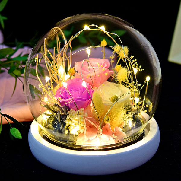 Eternal Flower Rose Glass Cover Gift Box - WOMONA.COM