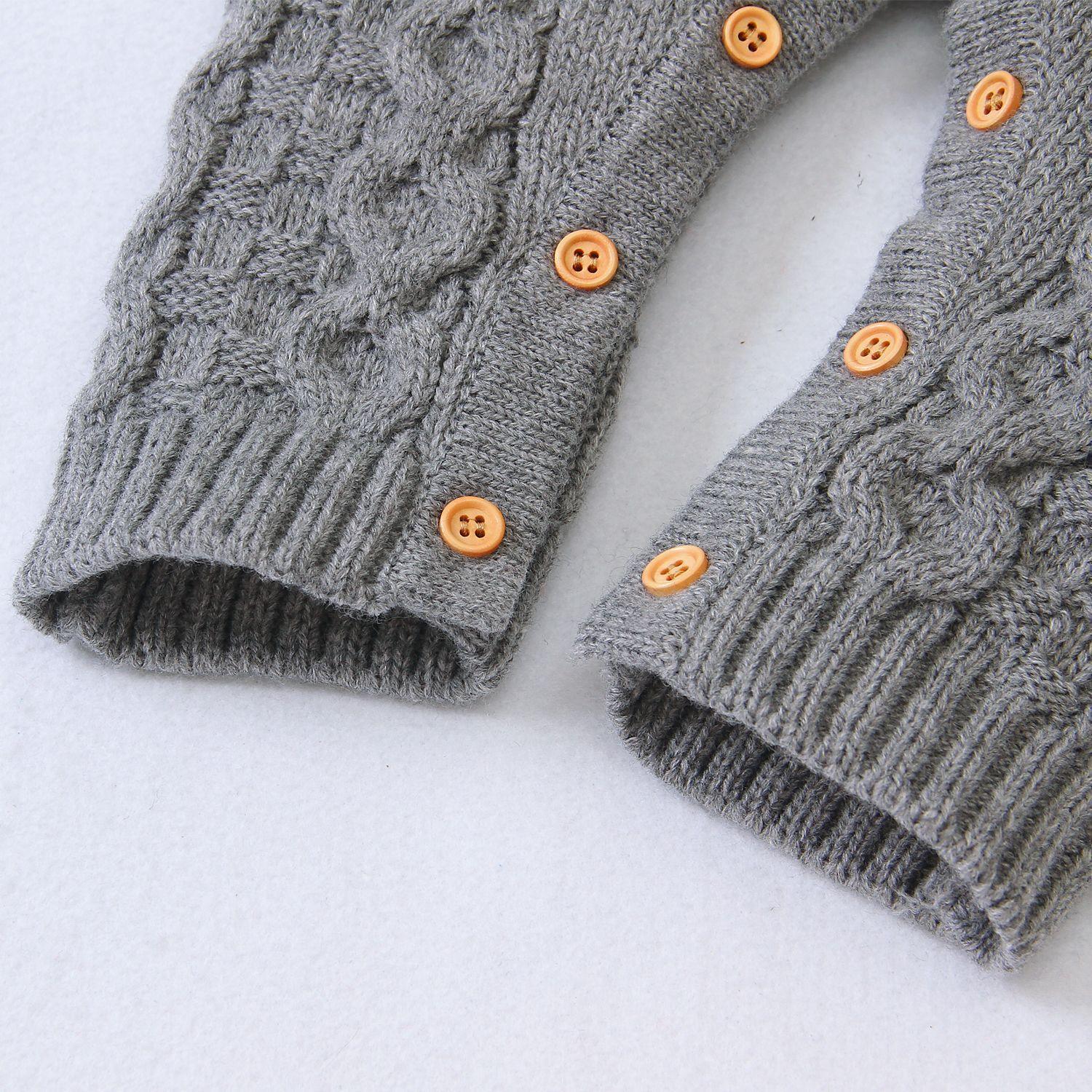 Knitted solid color baby jumpsuit - WOMONA.COM