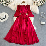 Women's Temperament Leisure Ruffled Chiffon Dress - WOMONA.COM