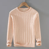 Thick Needle Solid Color Knitwear Sweater Twist Slim Fit