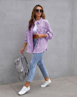 Fashion Ripped Shirt Jacket Female - WOMONA.COM