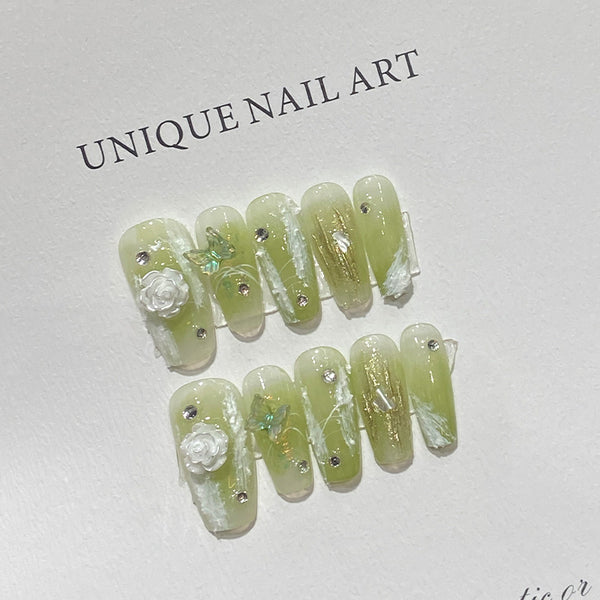 Green Dye Wear Nails To Show White Manicures - WOMONA.COM